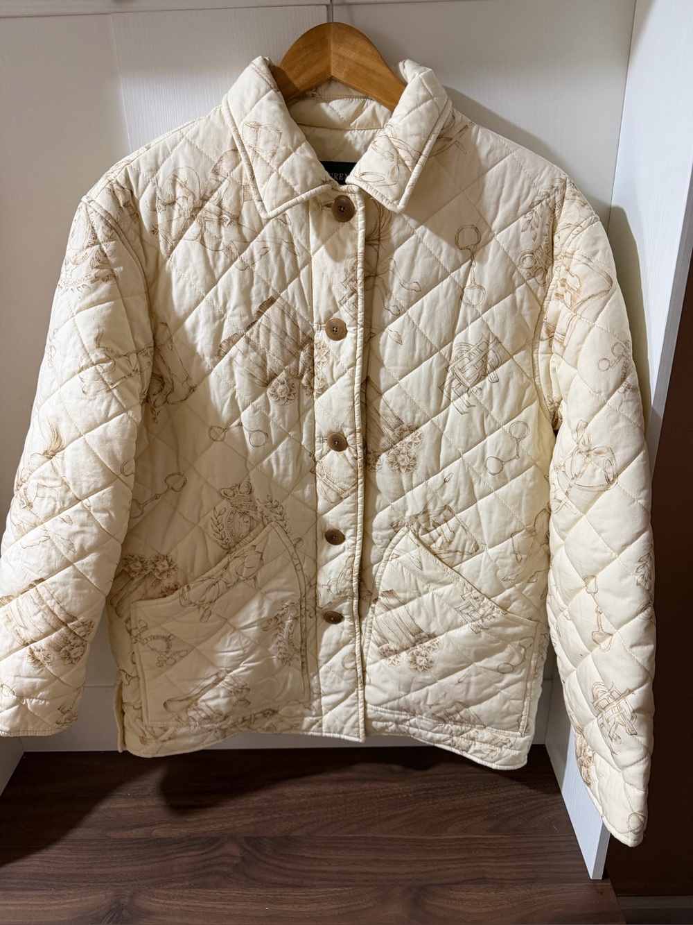 Lauren Ralph Lauren Quilted Cream Puffer Jacket